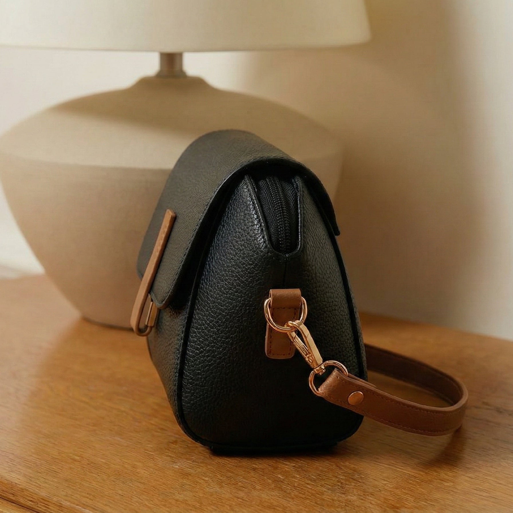 Modern Black Crossbody Bag